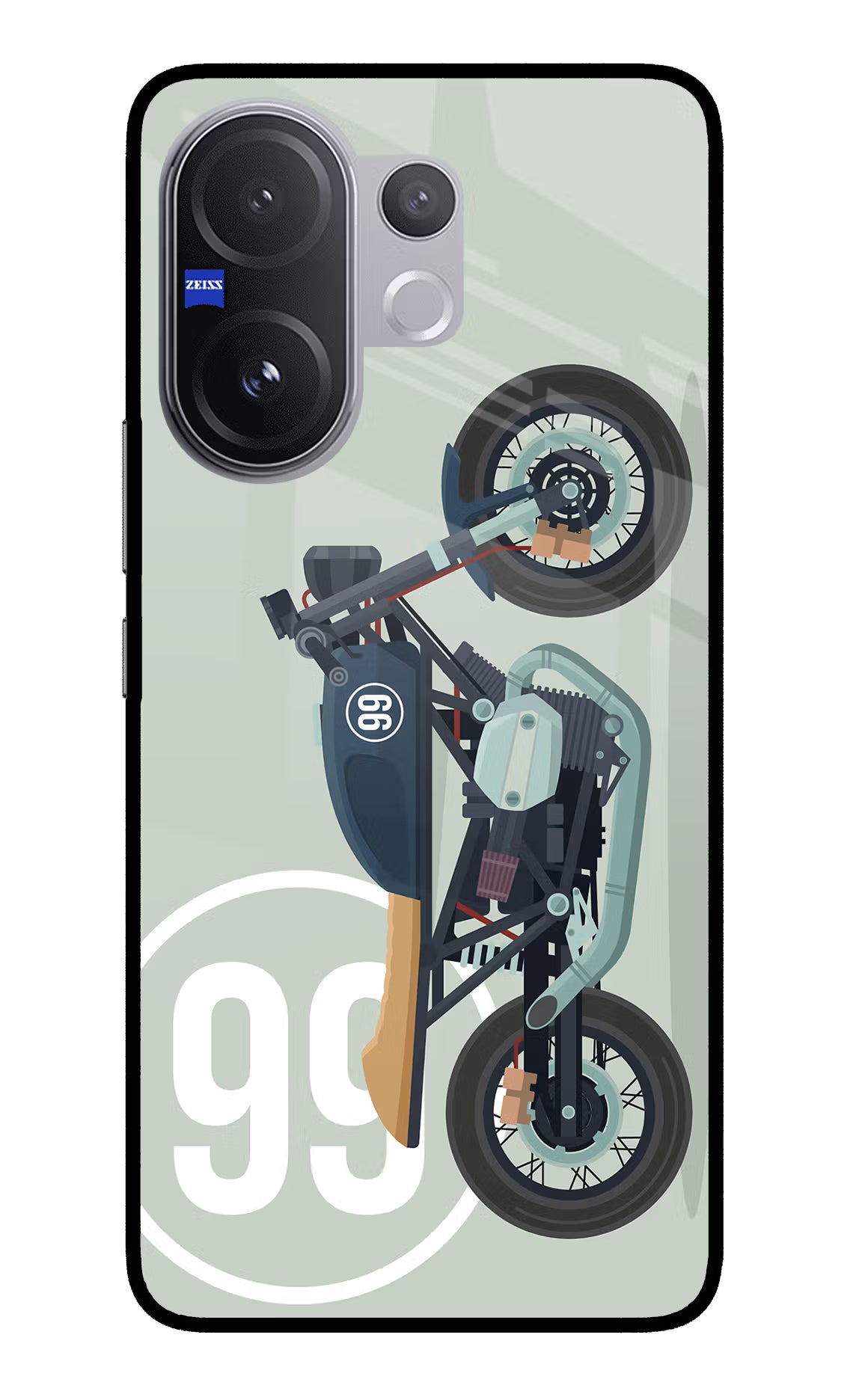 Classic Cafe Racer 99 Vivo V60 5G Glass Case Back Cover by Casekaro