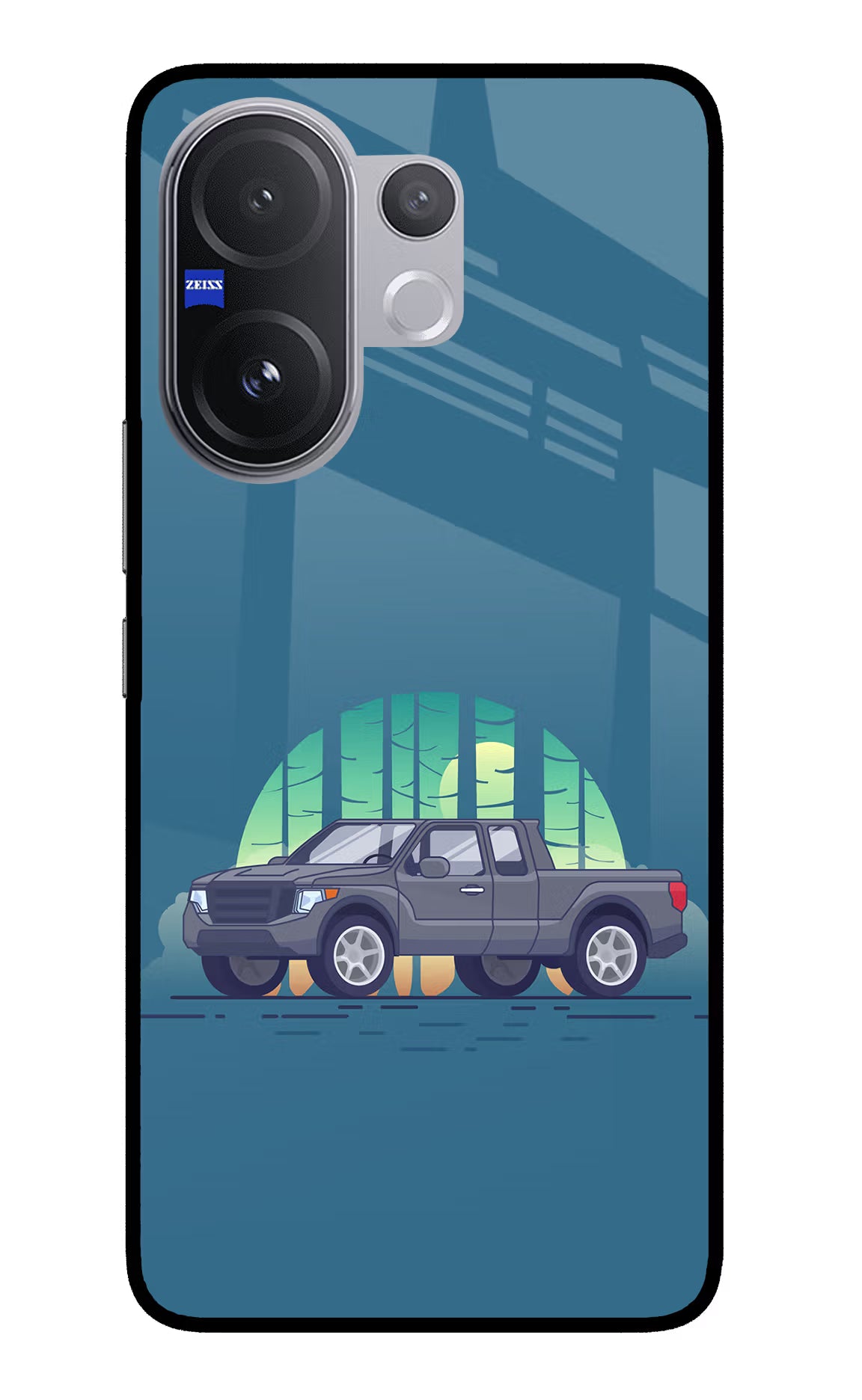 Retro Garage Vibe Vivo V60 5G Glass Case Back Cover by Casekaro
