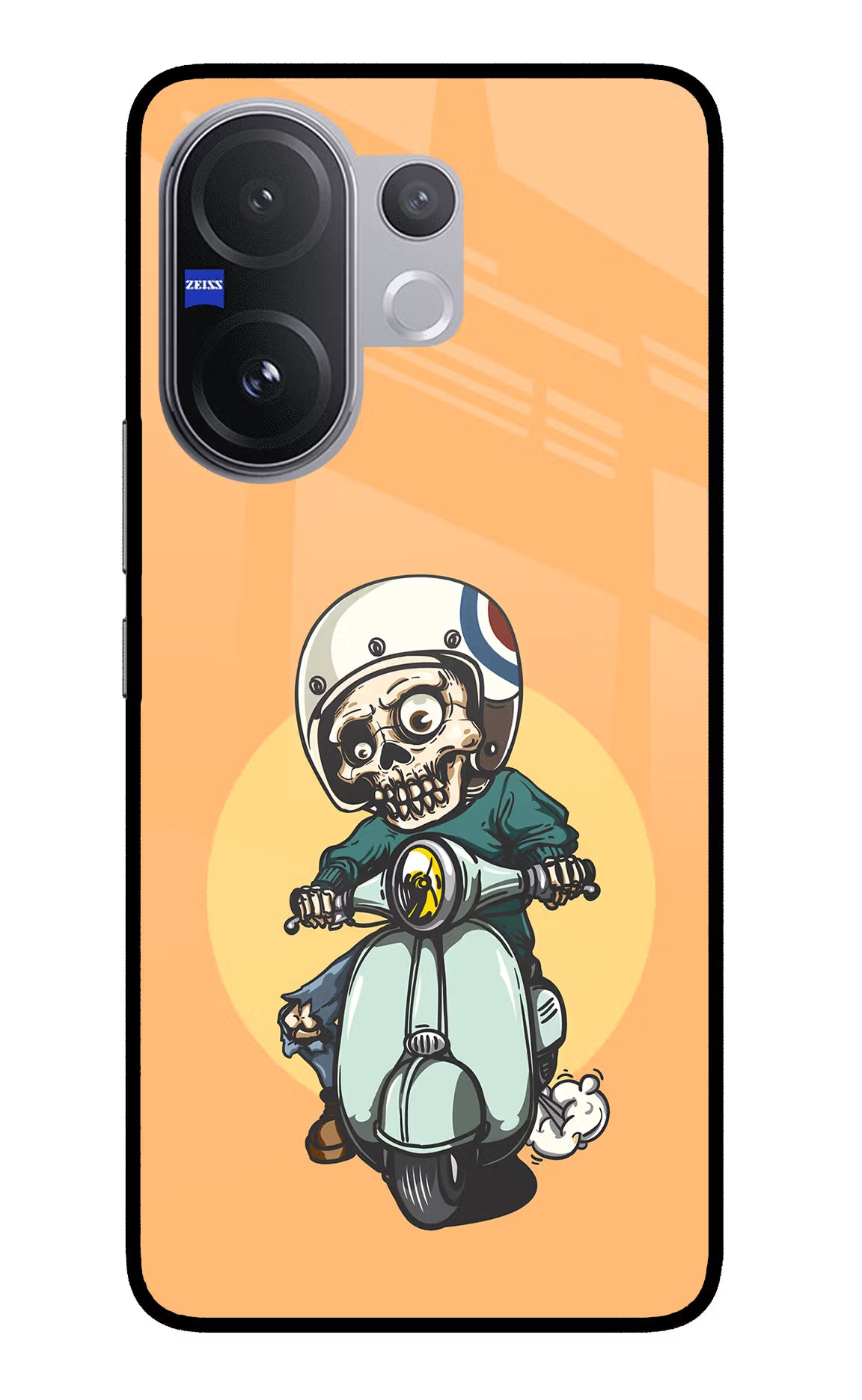 Undead Biker Vivo V60 5G Glass Case Back Cover by Casekaro
