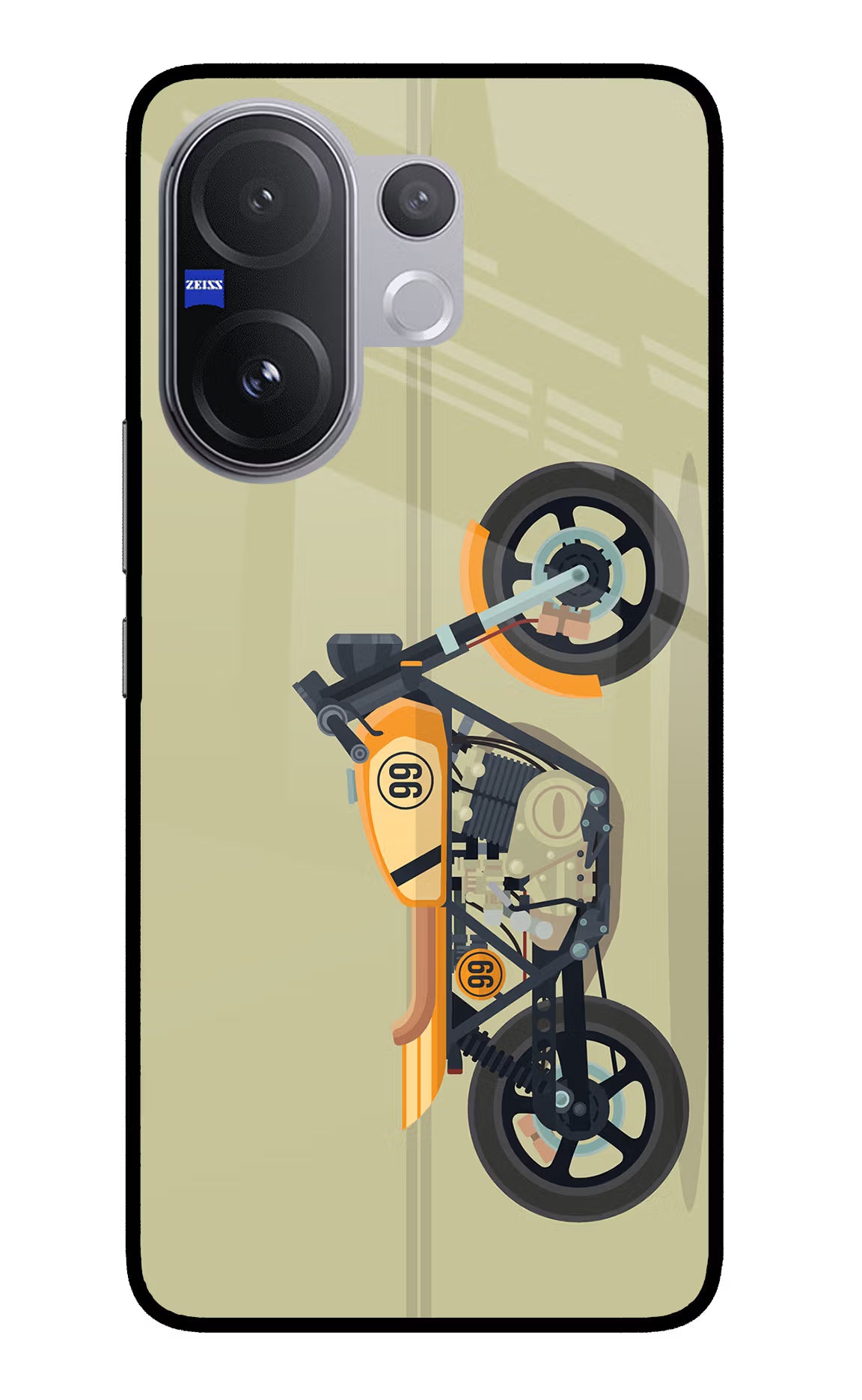 Vertical Speedster Vivo V60 5G Glass Case Back Cover by Casekaro