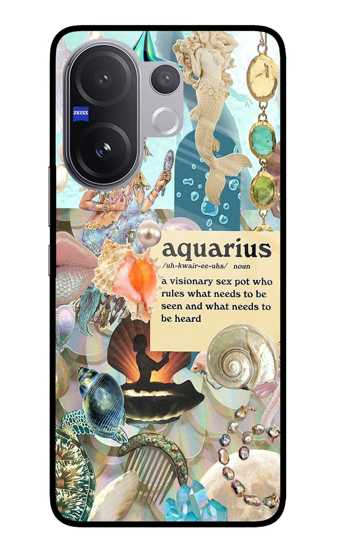 Aquarius Zodiac Vivo V60 5G Glass Case Back Cover by Casekaro