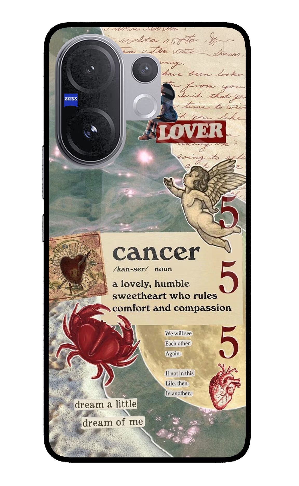 Cancer Zodiac Vivo V60 5G Glass Case