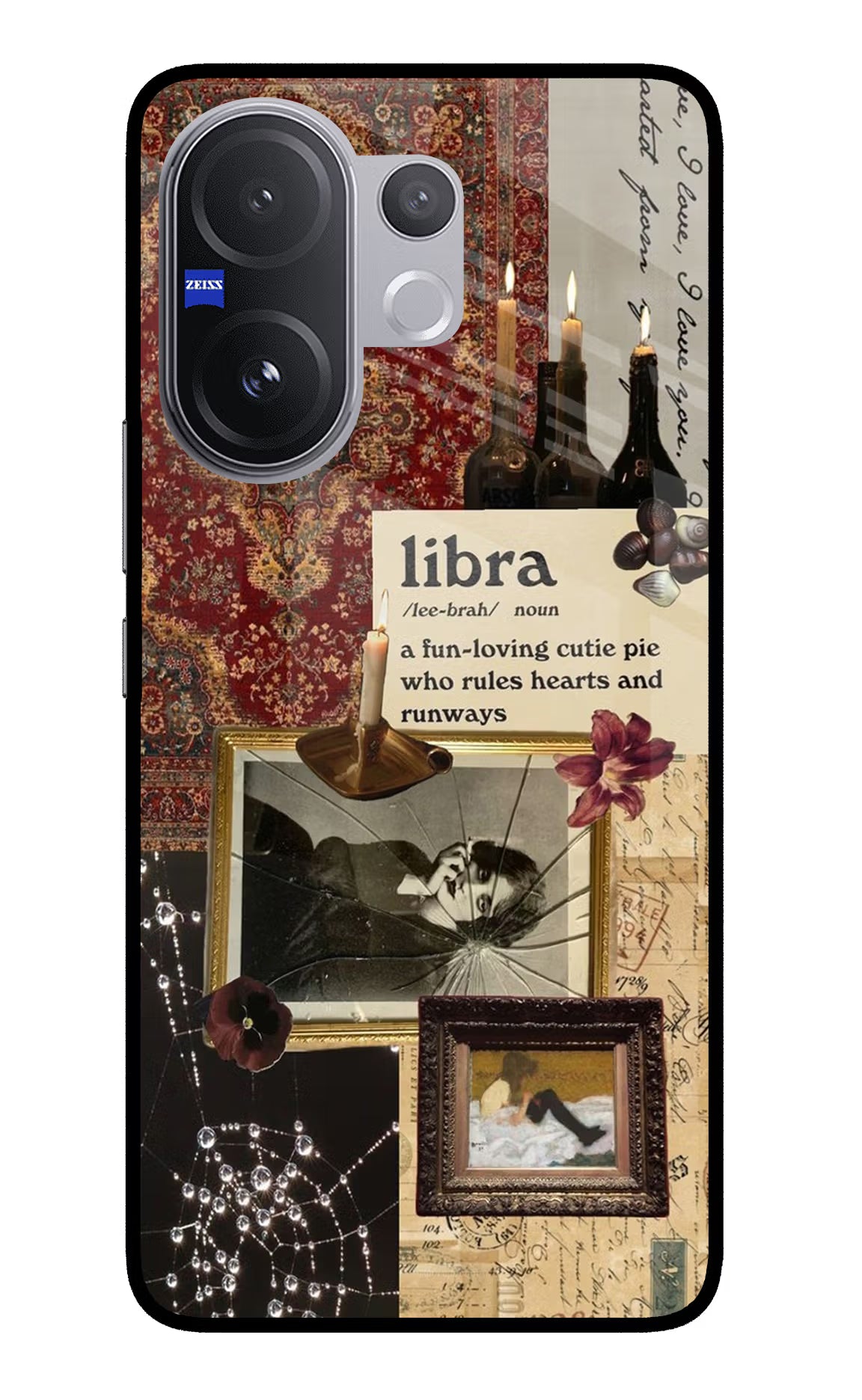 Libra Zodiac Vivo V60 5G Glass Case Back Cover by Casekaro