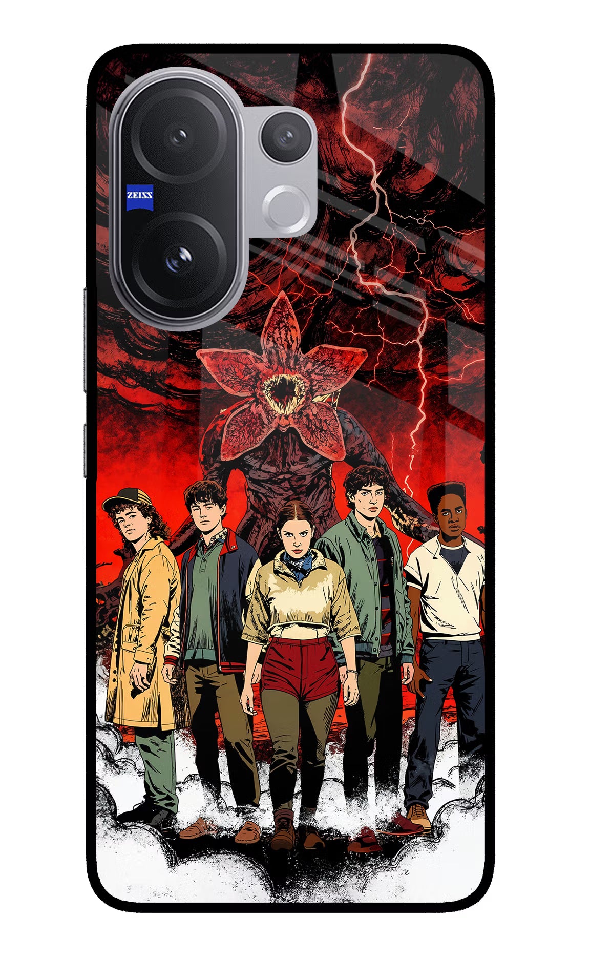 Ordinary Things Characters Vivo V60 5G Glass Case Back Cover by Casekaro