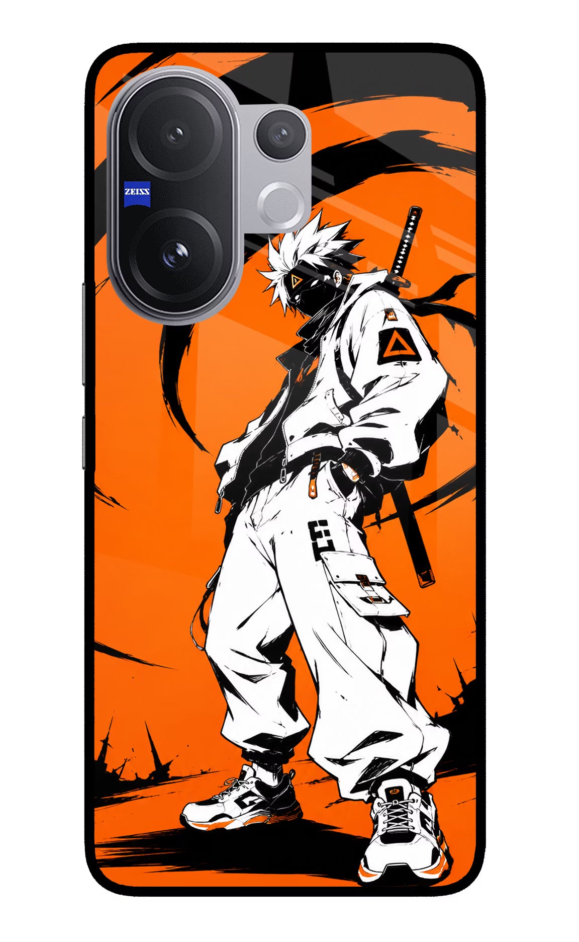 Street Samurai  Vivo V60 5G Glass Case Back Cover by Casekaro