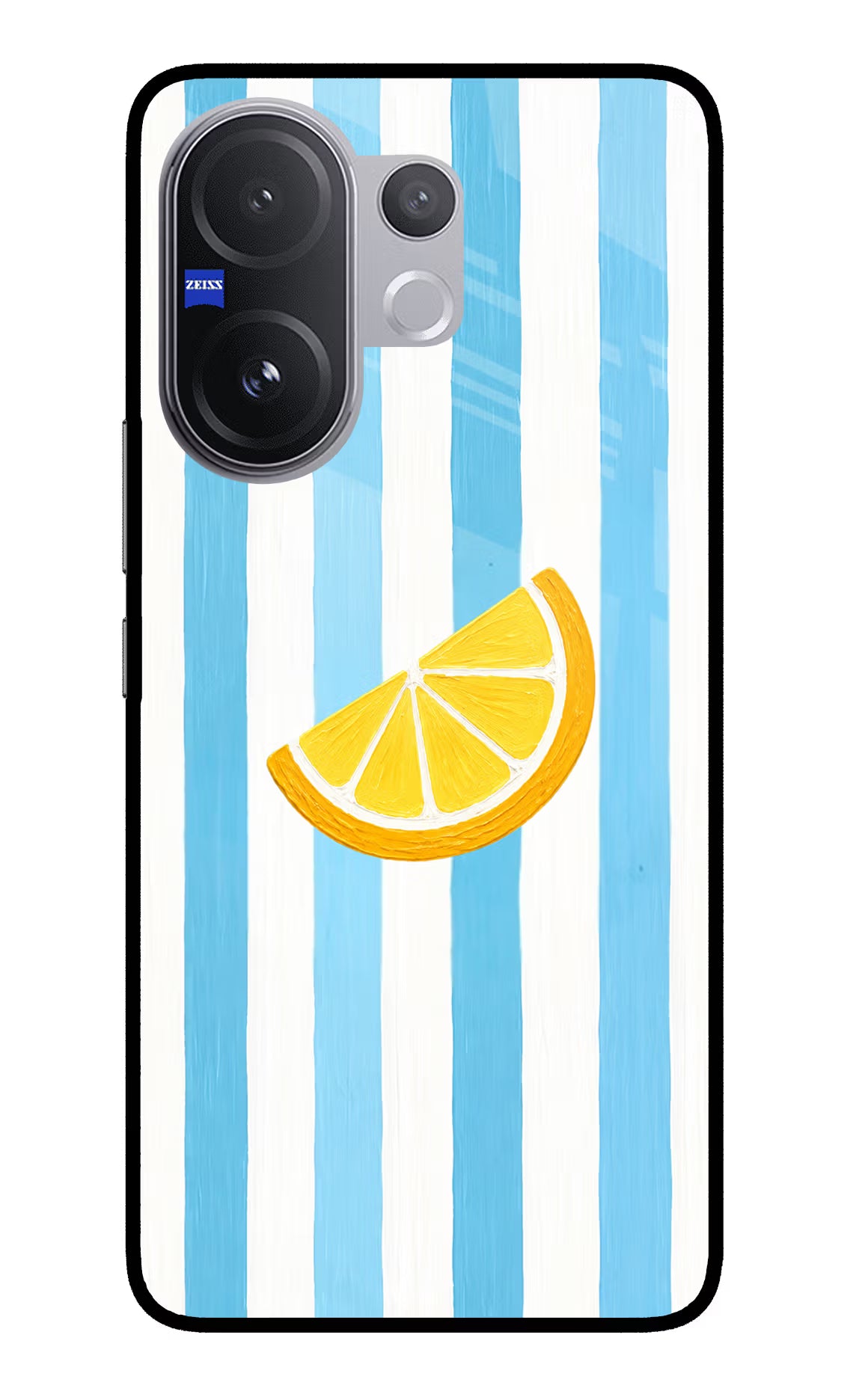 Summer Lemon Vivo V60 5G Glass Case Back Cover by Casekaro