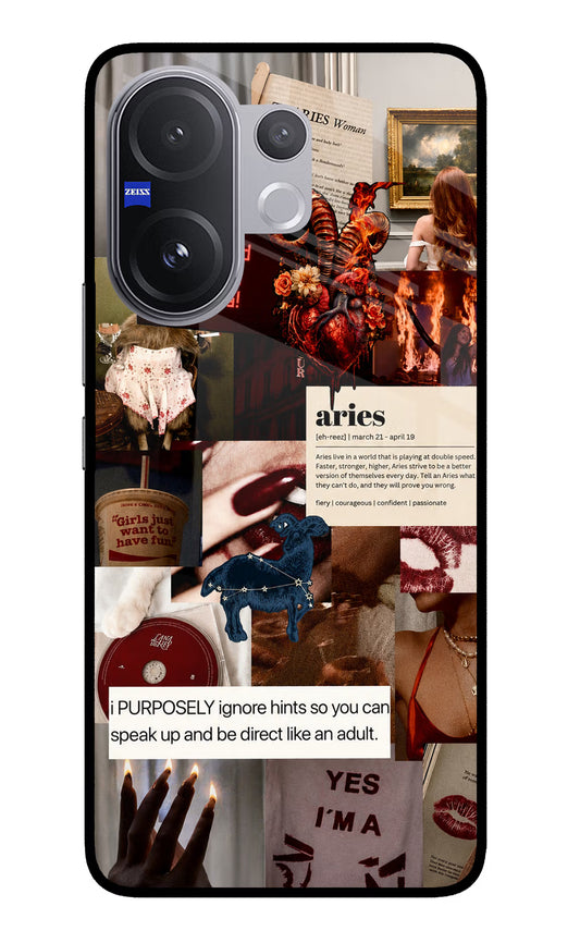 Zodiac Aries Vivo V60 5G Glass Case