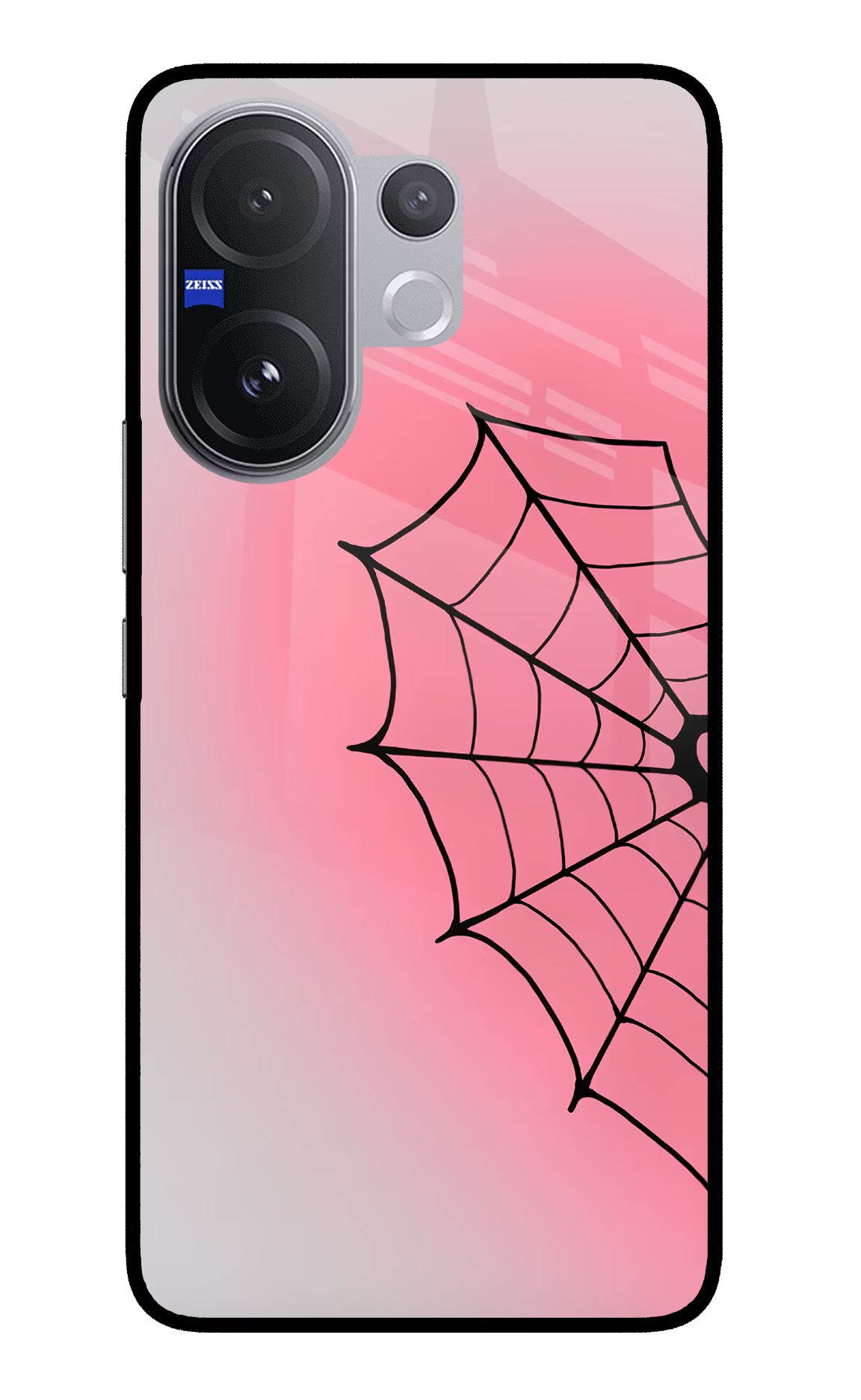 Pink Web Vivo V60 5G Glass Case