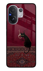 Midnight Cat Vivo V60 5G Glass Case