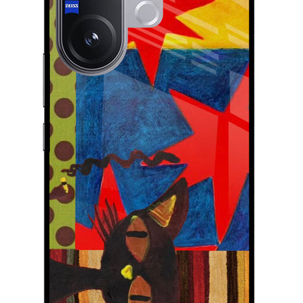 Pop Cat Vivo V60 5G Glass Case