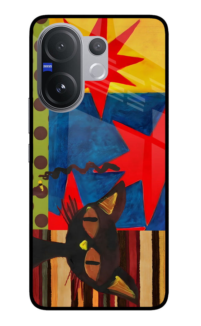 Pop Cat Vivo V60 5G Glass Case