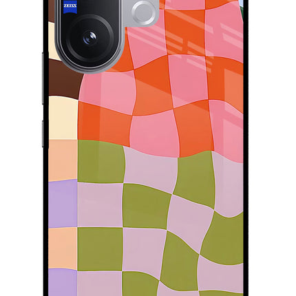 Wavy Grid Vivo V60 5G Glass Case