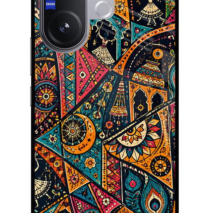 Folk Print Vivo V60 5G Glass Case