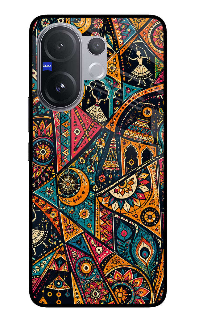 Folk Print Vivo V60 5G Glass Case