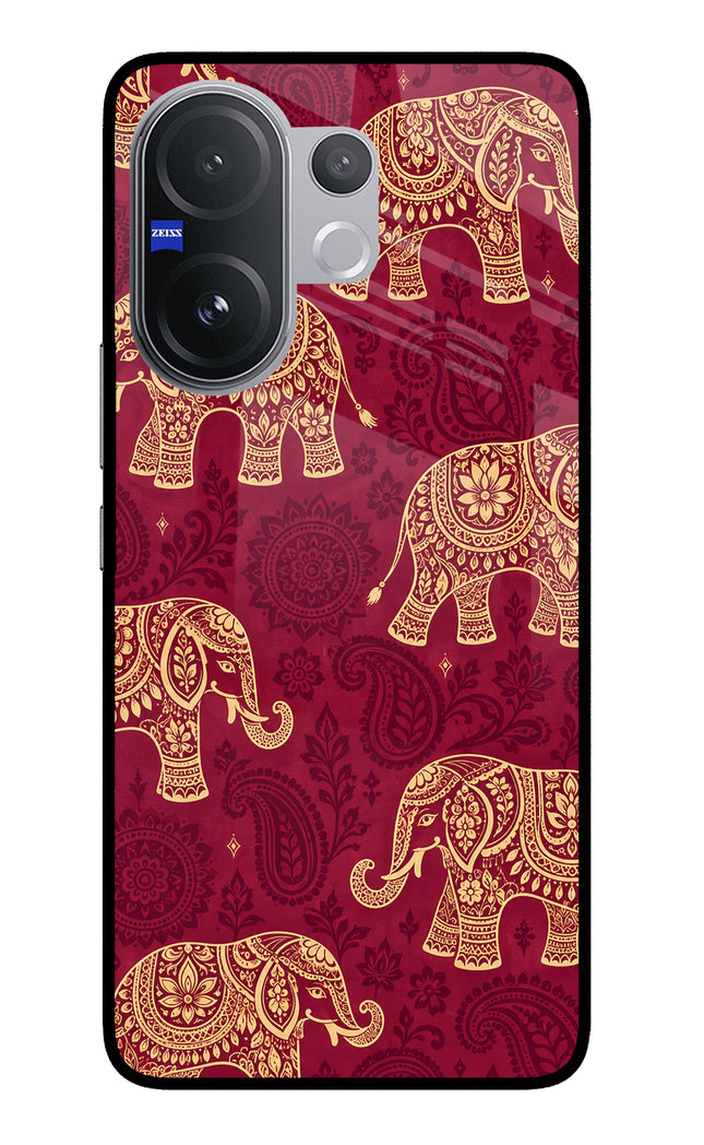 Maroon Elephant Vivo V60 5G Glass Case