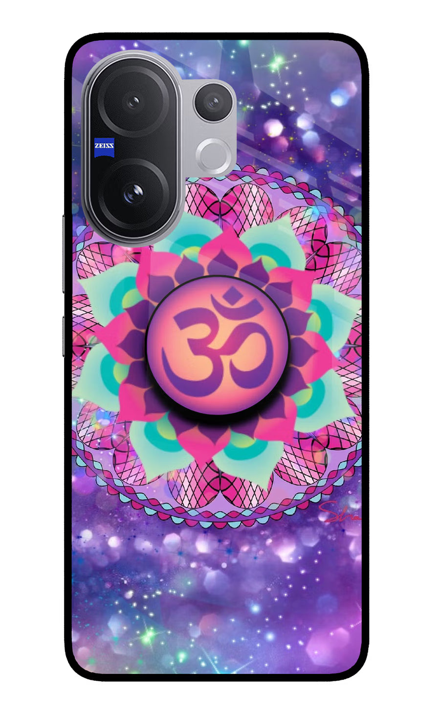 Om Purple Vivo V60 5G Pop Case, Glass case