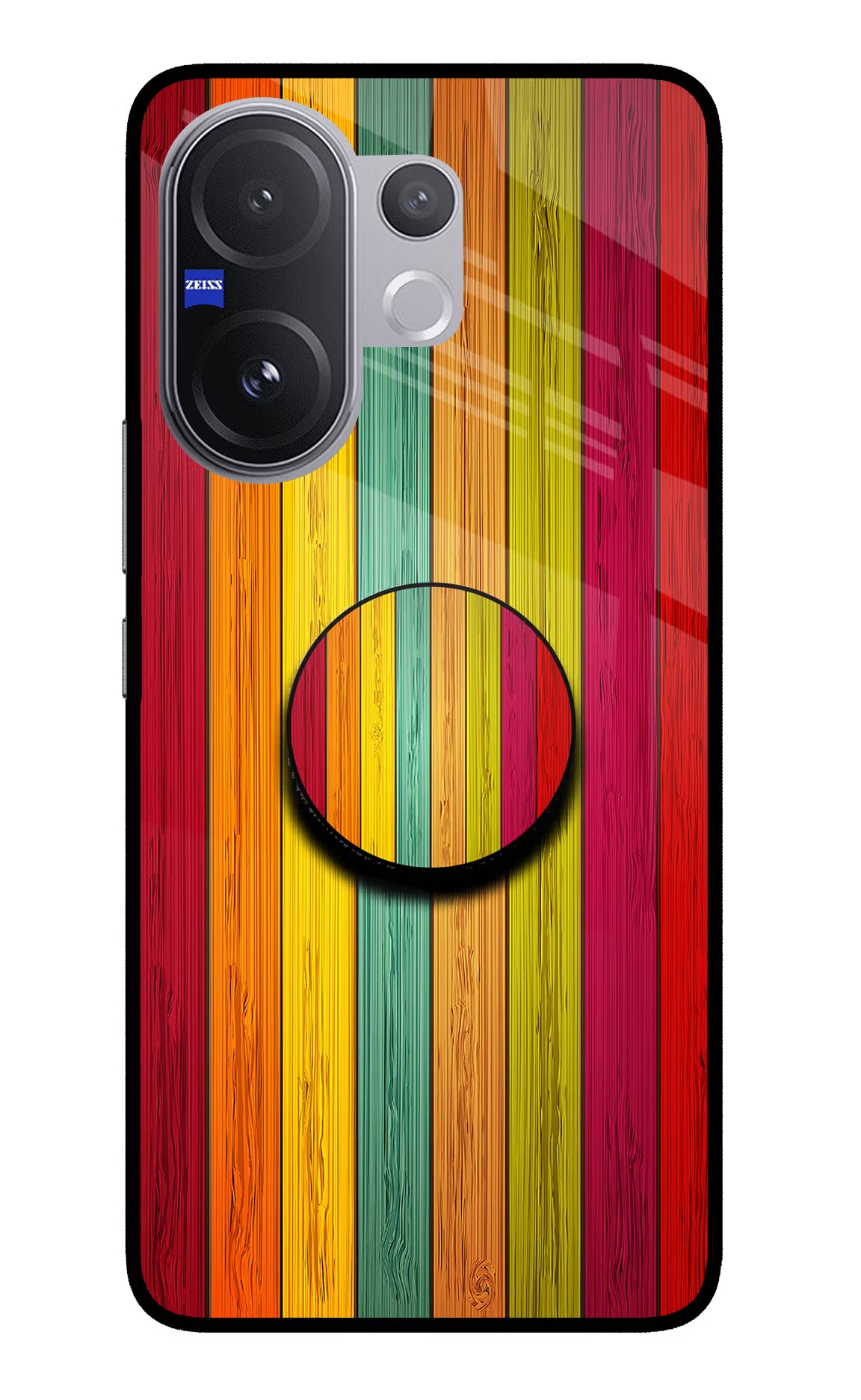 Multicolor Wooden Vivo V60 5G Pop Case by Casekaro