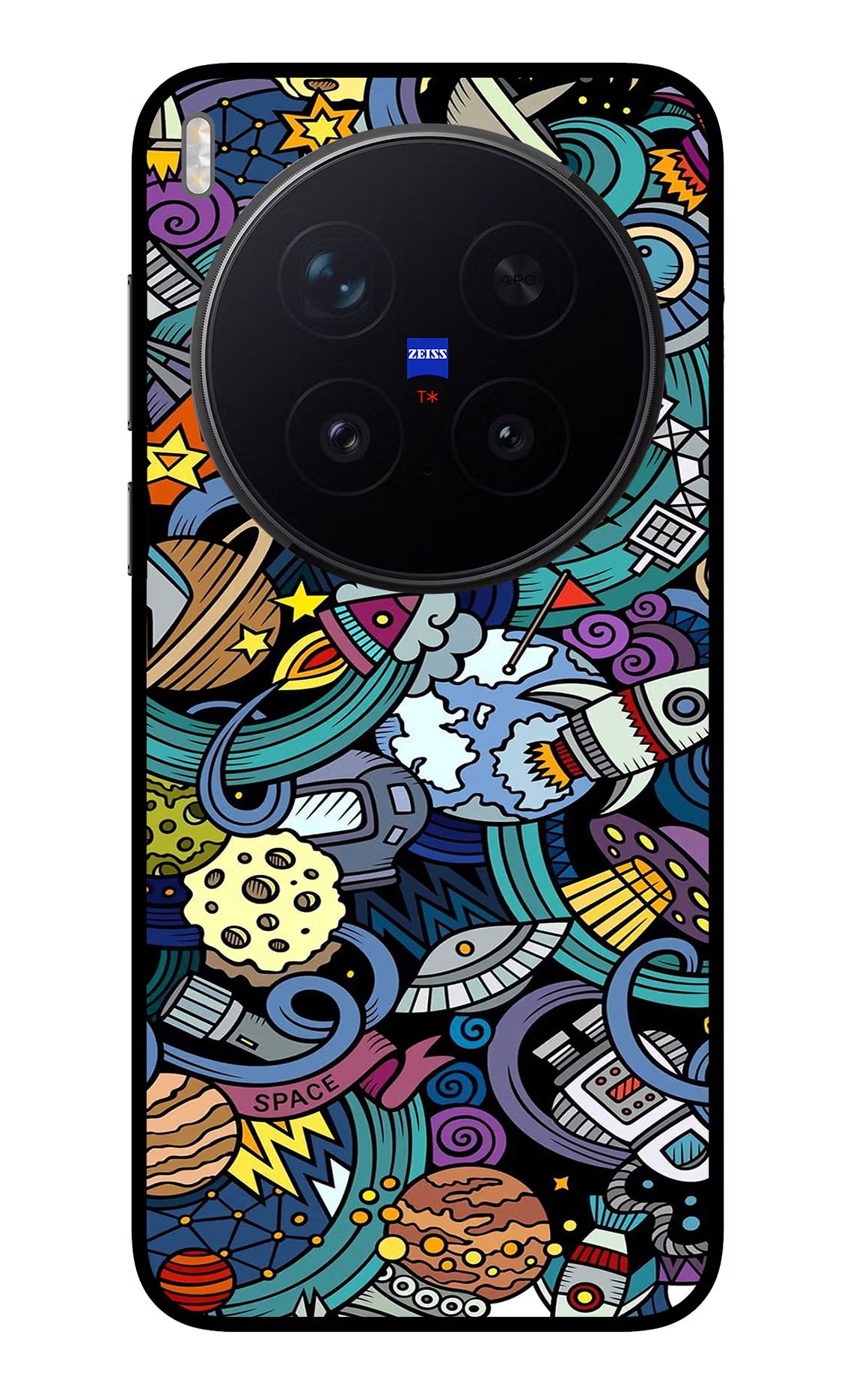 Space Abstract Vivo X300 Pro Glass Case Back Cover by Casekaro