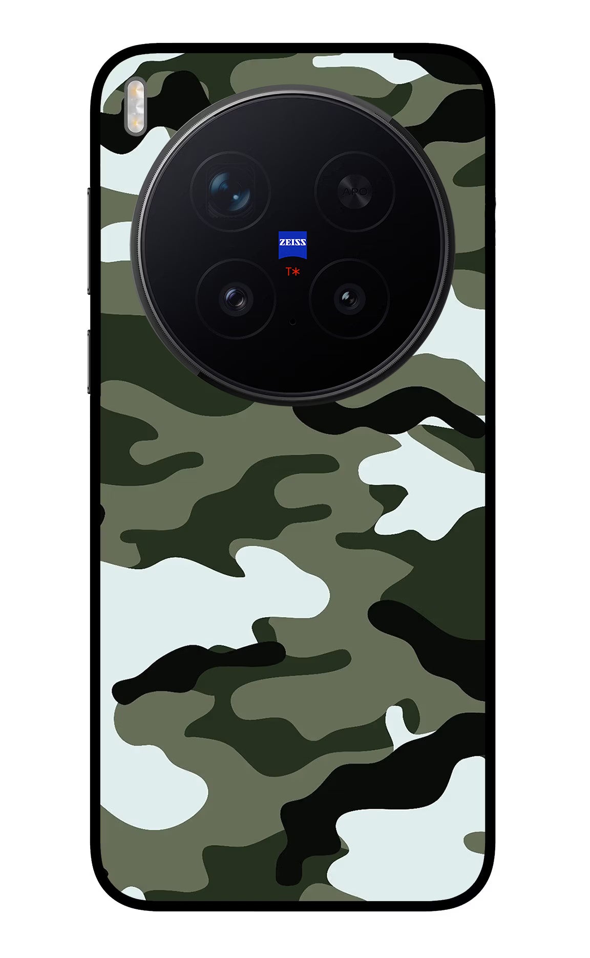 Camouflage Vivo X300 Pro Glass Case Back Cover by Casekaro