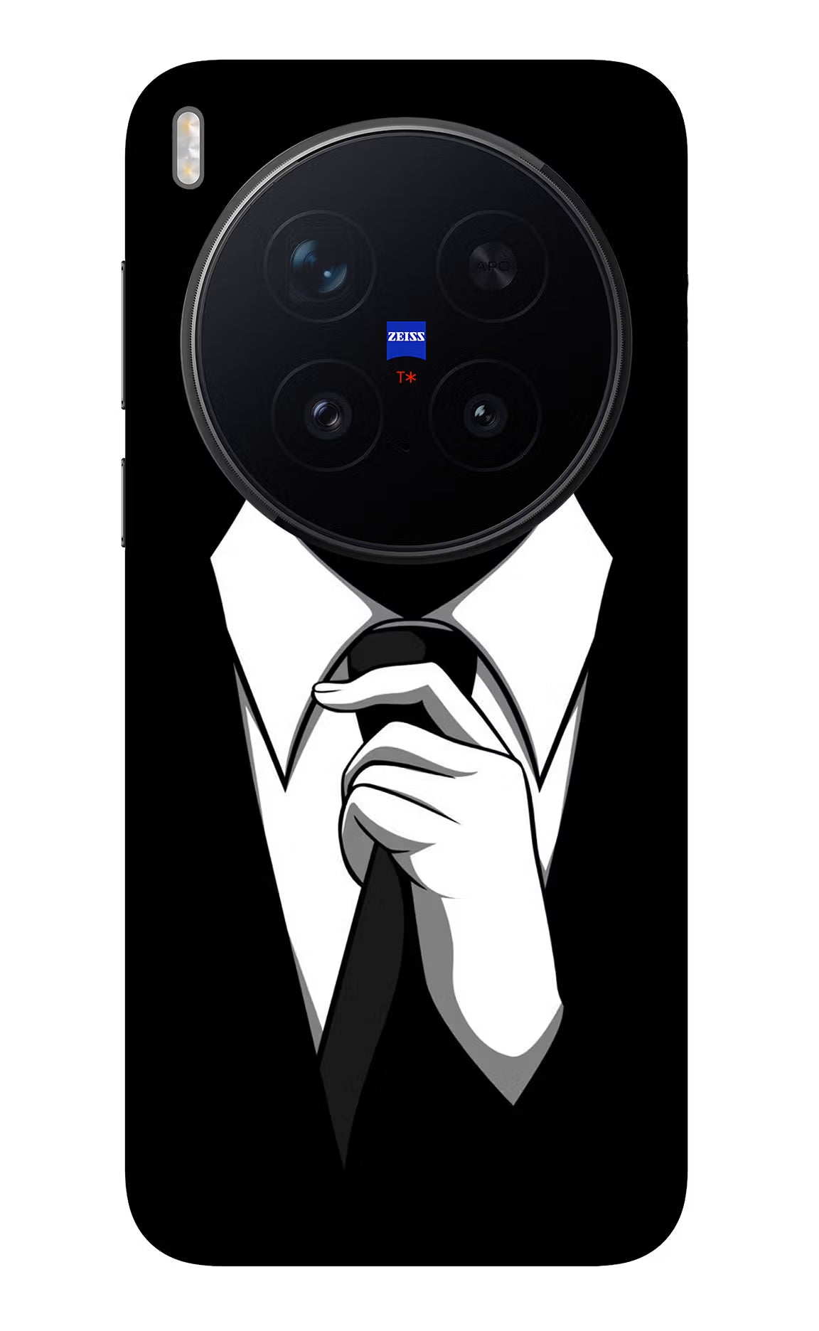 Black Tie Vivo X300 Pro Glass Case Back Cover by Casekaro