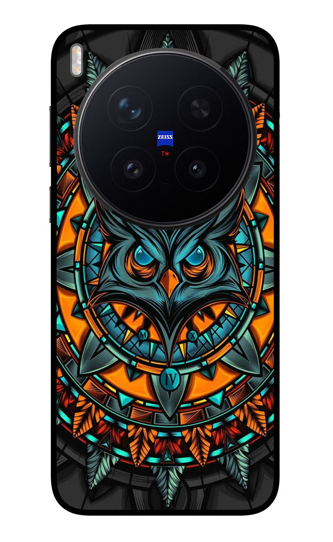 Angry Owl Art Vivo X300 Pro Glass Case Back Cover by Casekaro