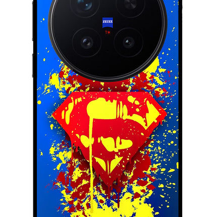 Superman logo Vivo X300 Pro Glass Case Back Cover by Casekaro