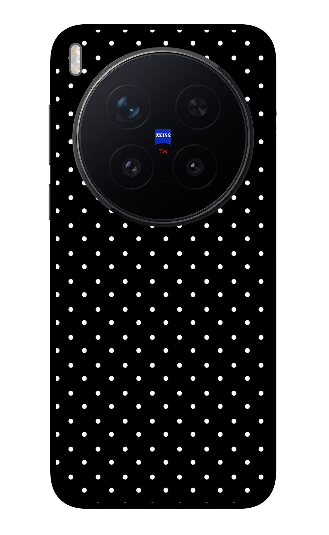 White Dots Vivo X300 Pro Glass Case Back Cover by Casekaro