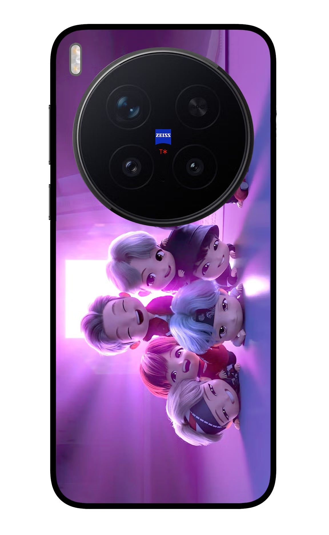 BTS Chibi Vivo X300 Pro Glass Case Back Cover by Casekaro