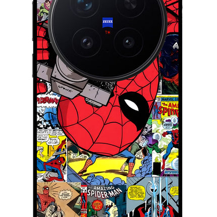 Spider Man Vivo X300 Pro Glass Case Back Cover by Casekaro
