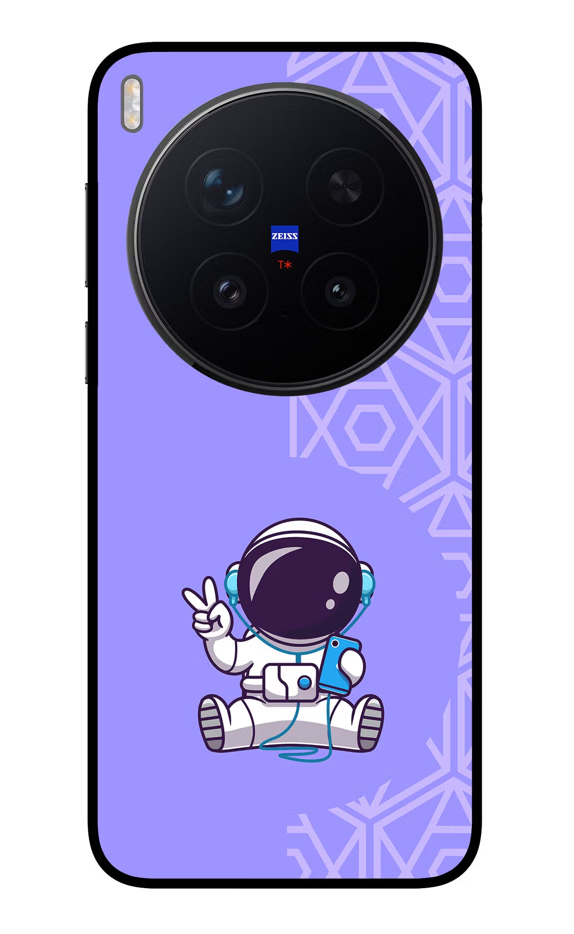 Cute Astronaut Chilling Vivo X300 Pro Glass Case Back Cover by Casekaro