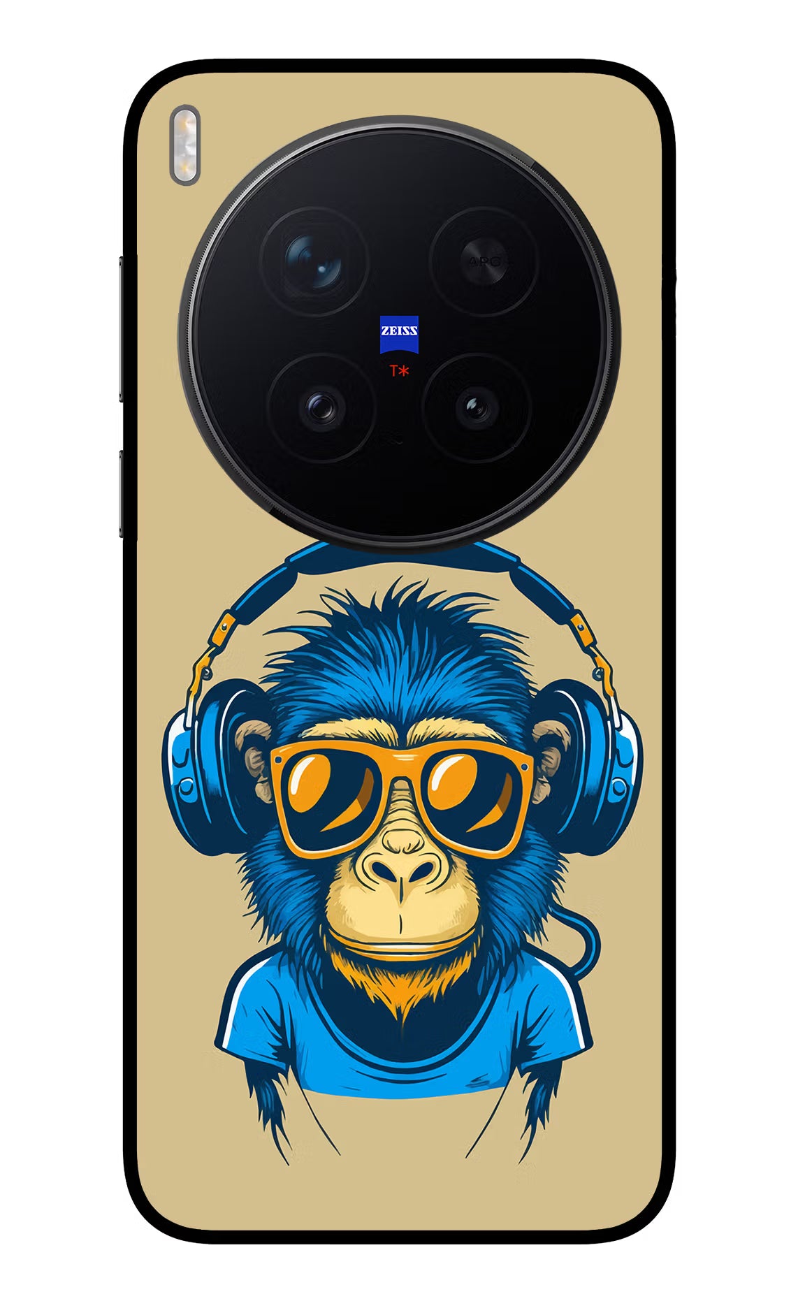 Monkey Headphone Vivo X300 Pro Glass Case Back Cover by Casekaro