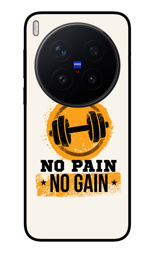 No Pain No Gain Vivo X300 Pro Glass Case Back Cover by Casekaro