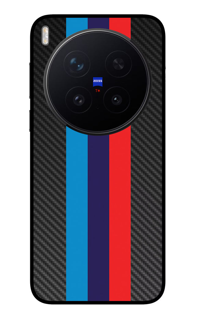 BMW Stripes Pattern Vivo X300 Pro Glass Case Back Cover by Casekaro