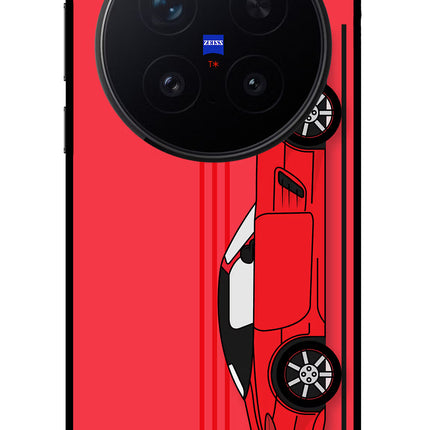 Red Velocity Vivo X300 Pro Glass Case Back Cover by Casekaro