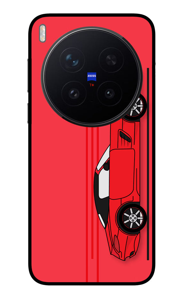Red Velocity Vivo X300 Pro Glass Case Back Cover by Casekaro