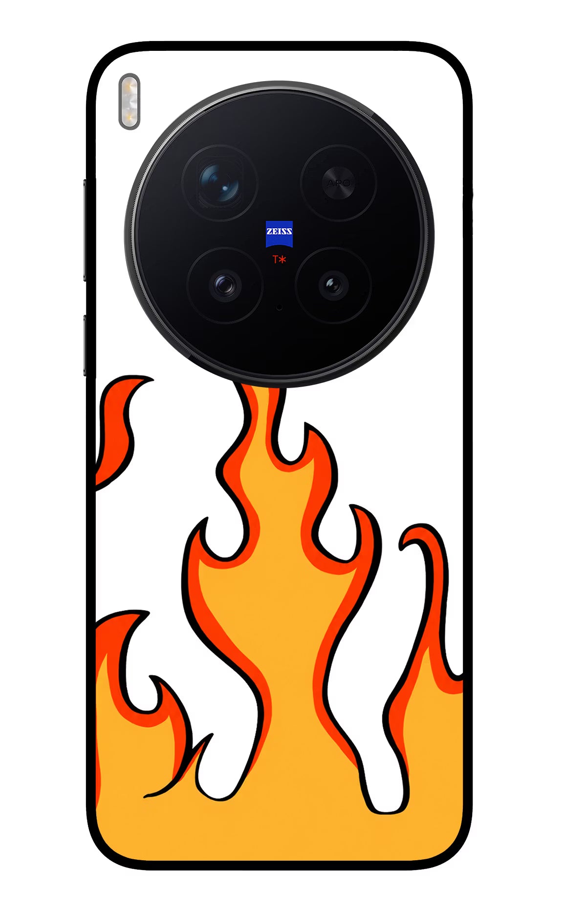Fired Up – White Vivo X300 Pro Glass Case