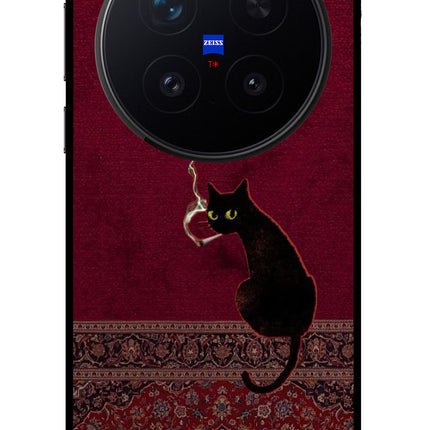 Midnight Cat Vivo X300 Pro Glass Case