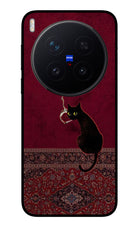 Midnight Cat Vivo X300 Pro Glass Case
