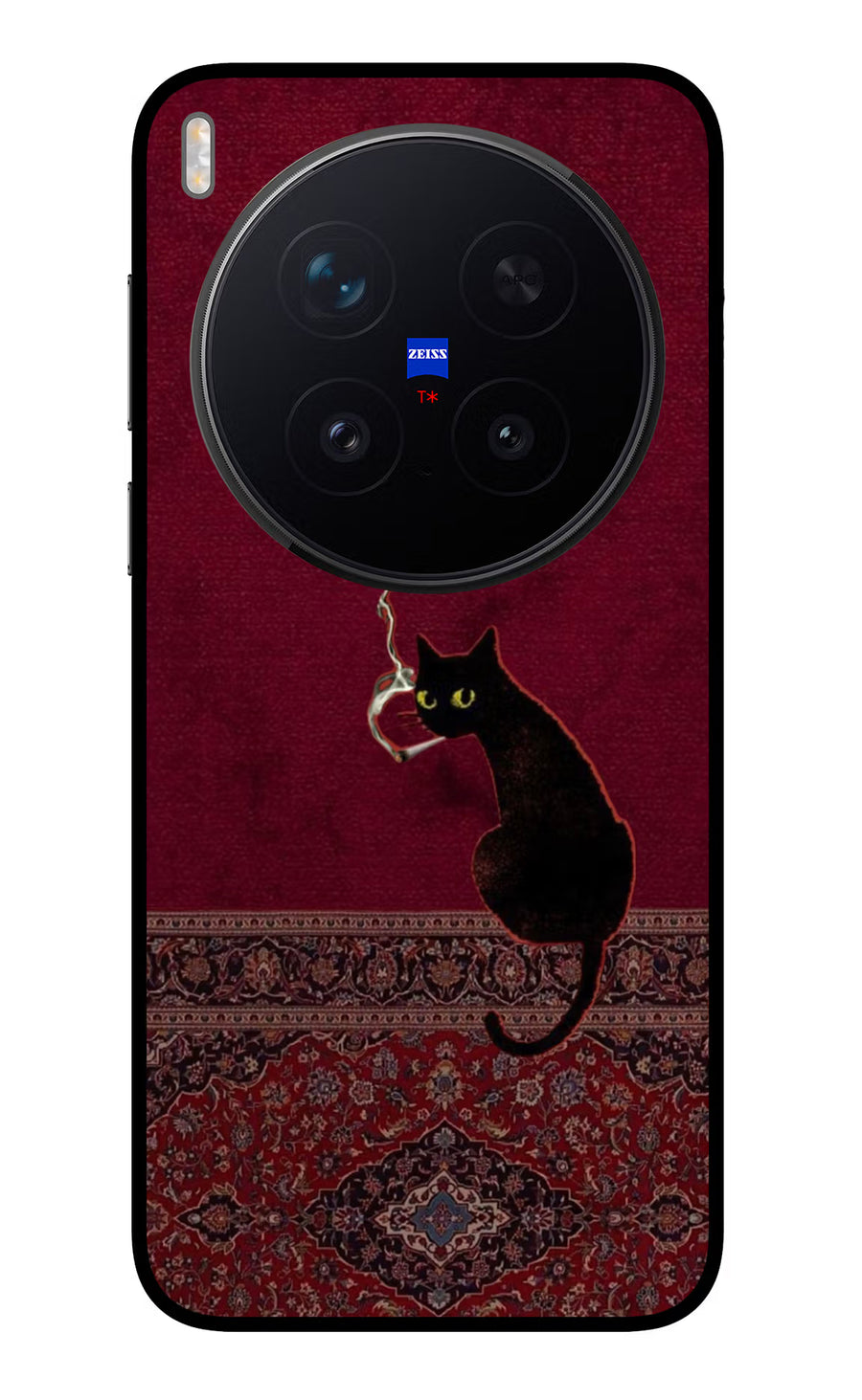 Midnight Cat Vivo X300 Pro Back Cover, Glass case