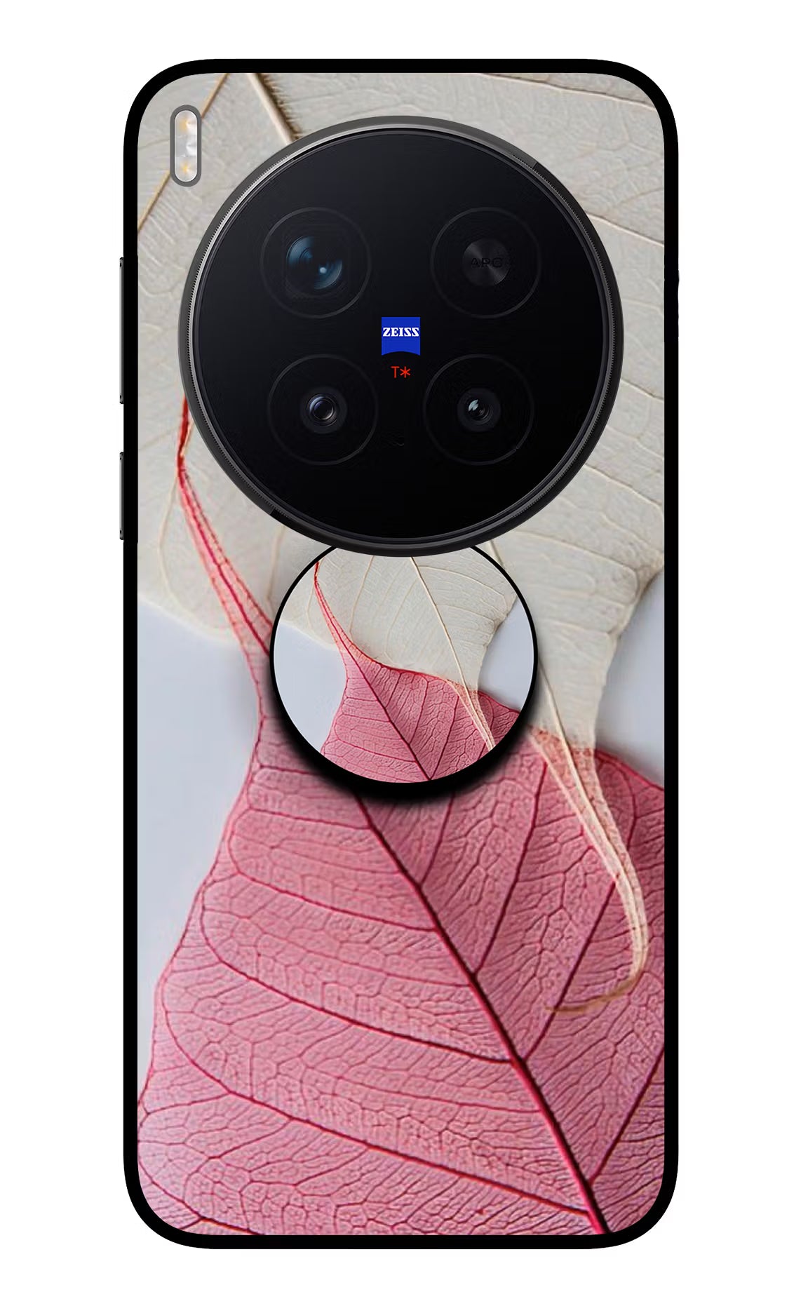 White Pink Leaf Vivo X300 Pro Pop Case by Casekaro