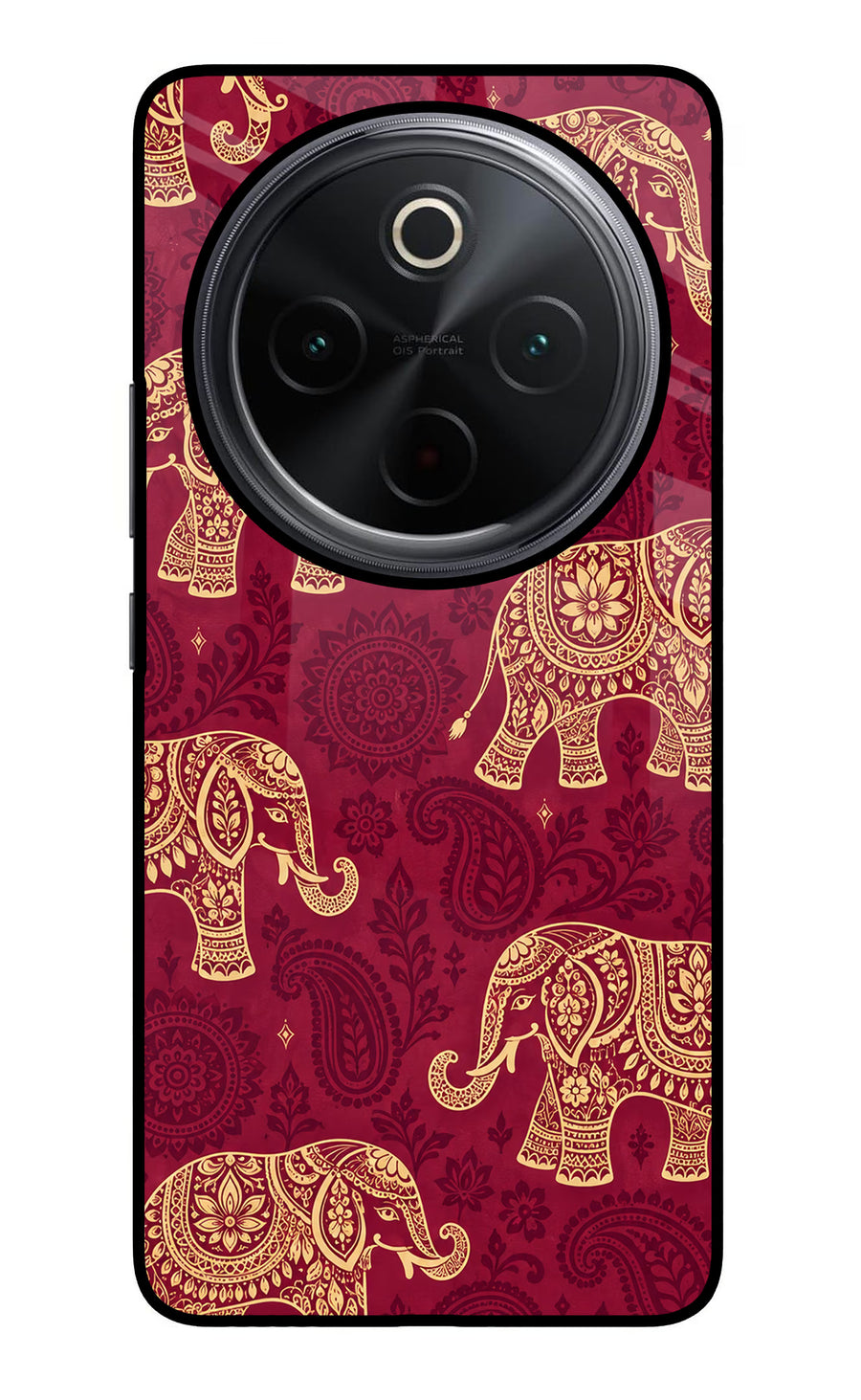 Maroon Elephant iQOO Z10 5G Back Cover, Glass case