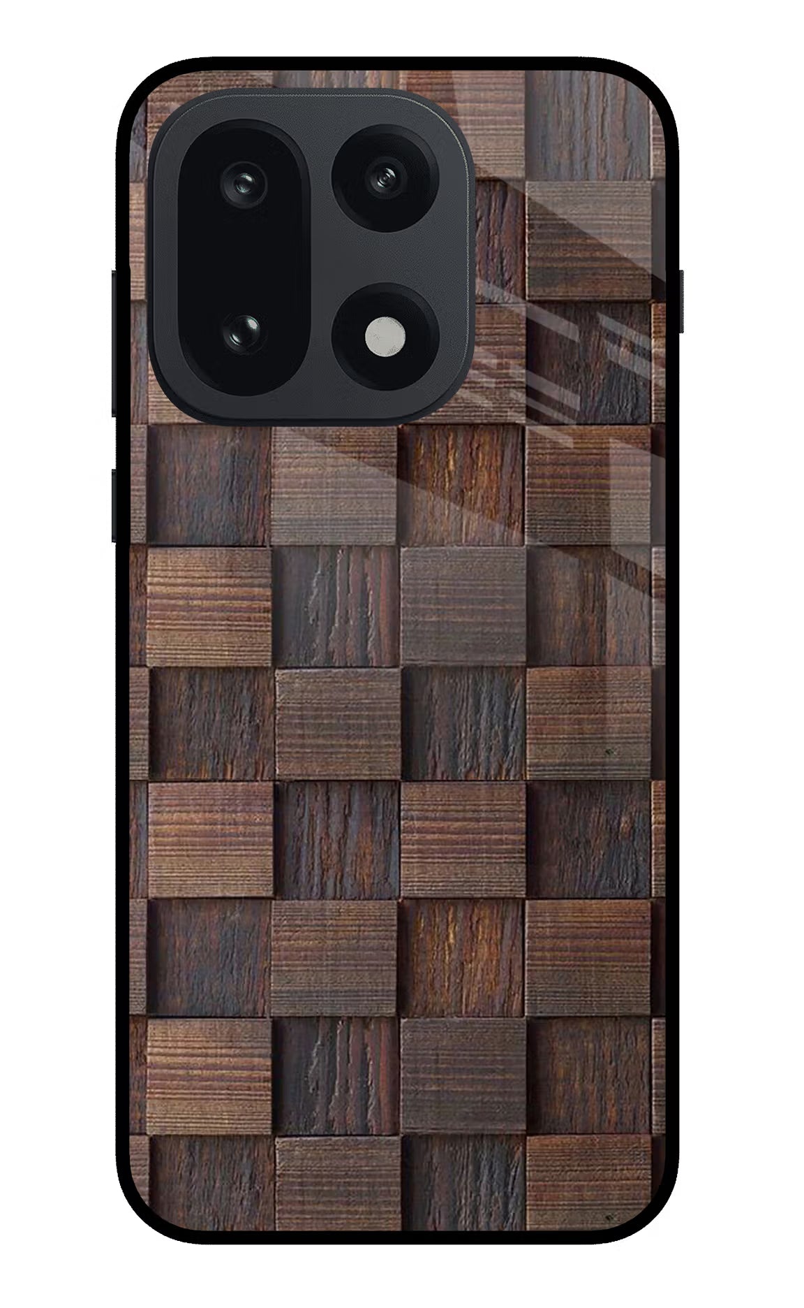 Wooden Cube Design OnePlus 15 Glass Case