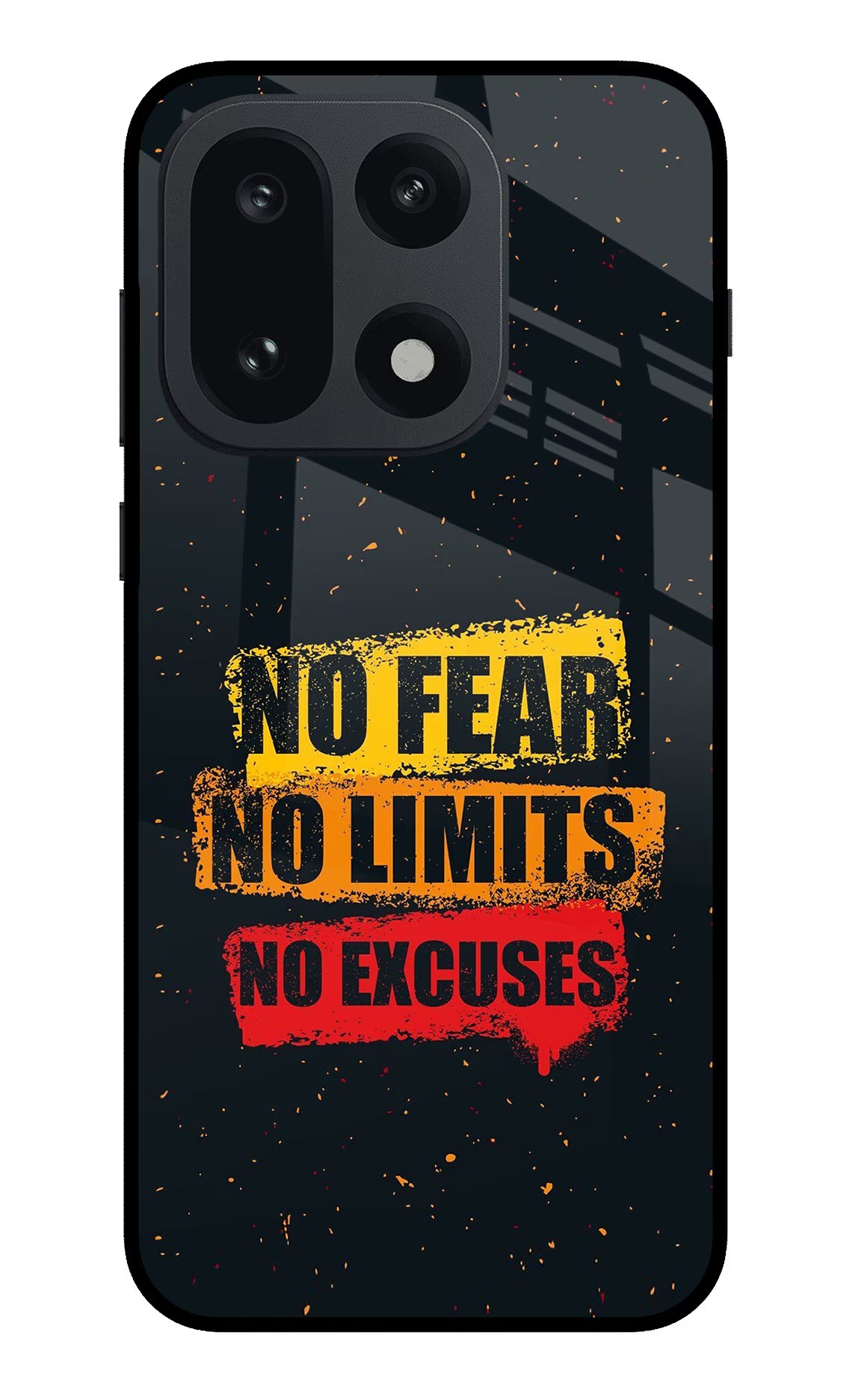 No Fear No Limits No Excuse OnePlus 15 Glass Case Back Cover by Casekaro