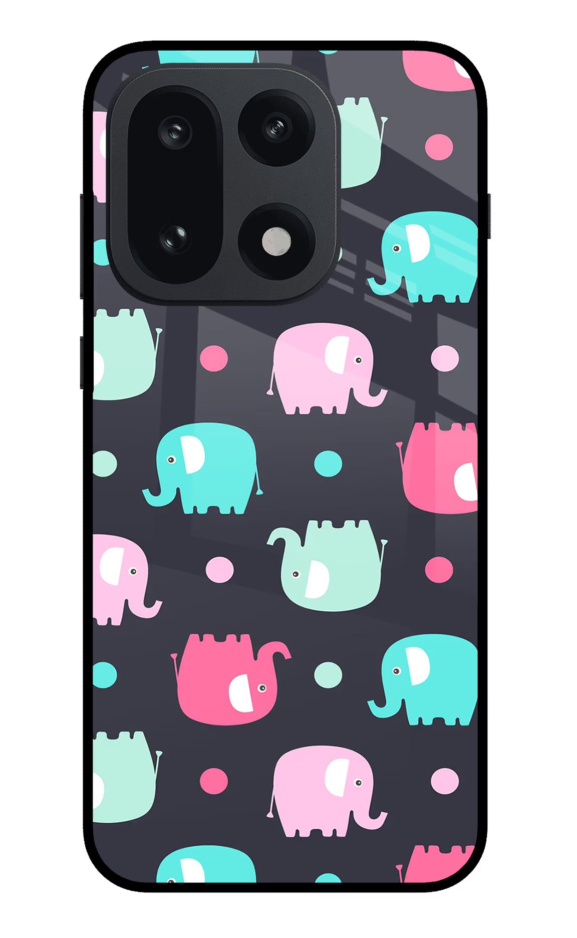 Elephants OnePlus 15 Glass Case Back Cover by Casekaro
