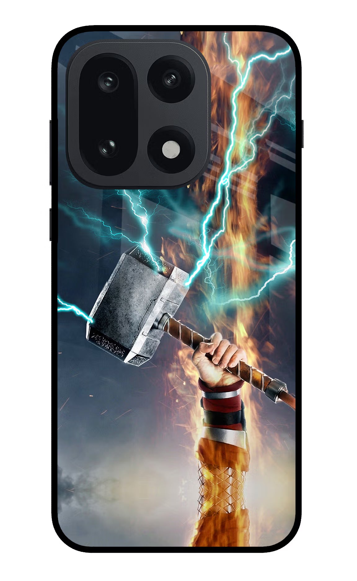 Thor Hammer Mjolnir OnePlus 15 Glass Case Back Cover by Casekaro