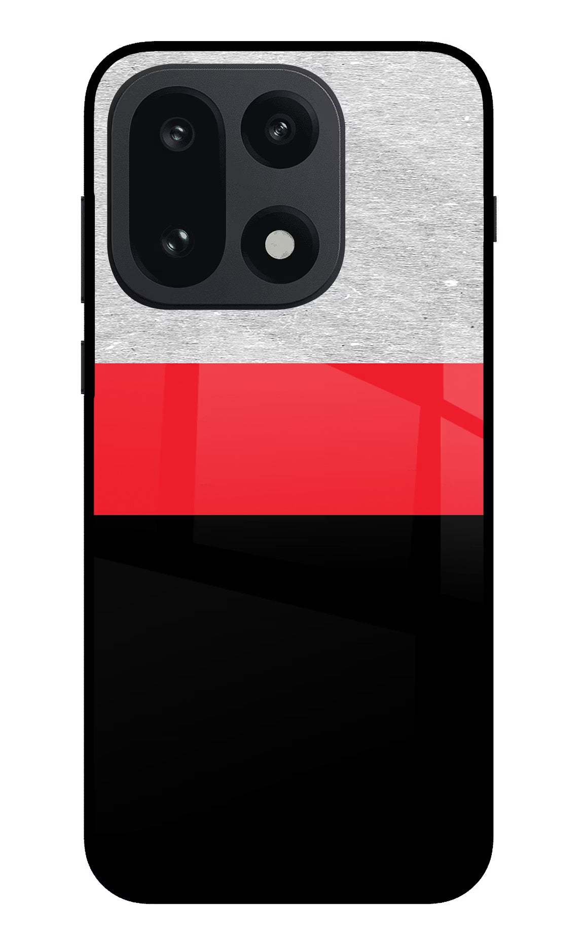 Tri Color Pattern OnePlus 15 Glass Case Back Cover by Casekaro