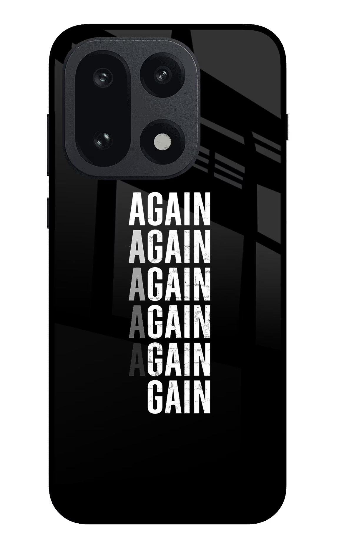 Again Again Gain OnePlus 15 Glass Case Back Cover by Casekaro
