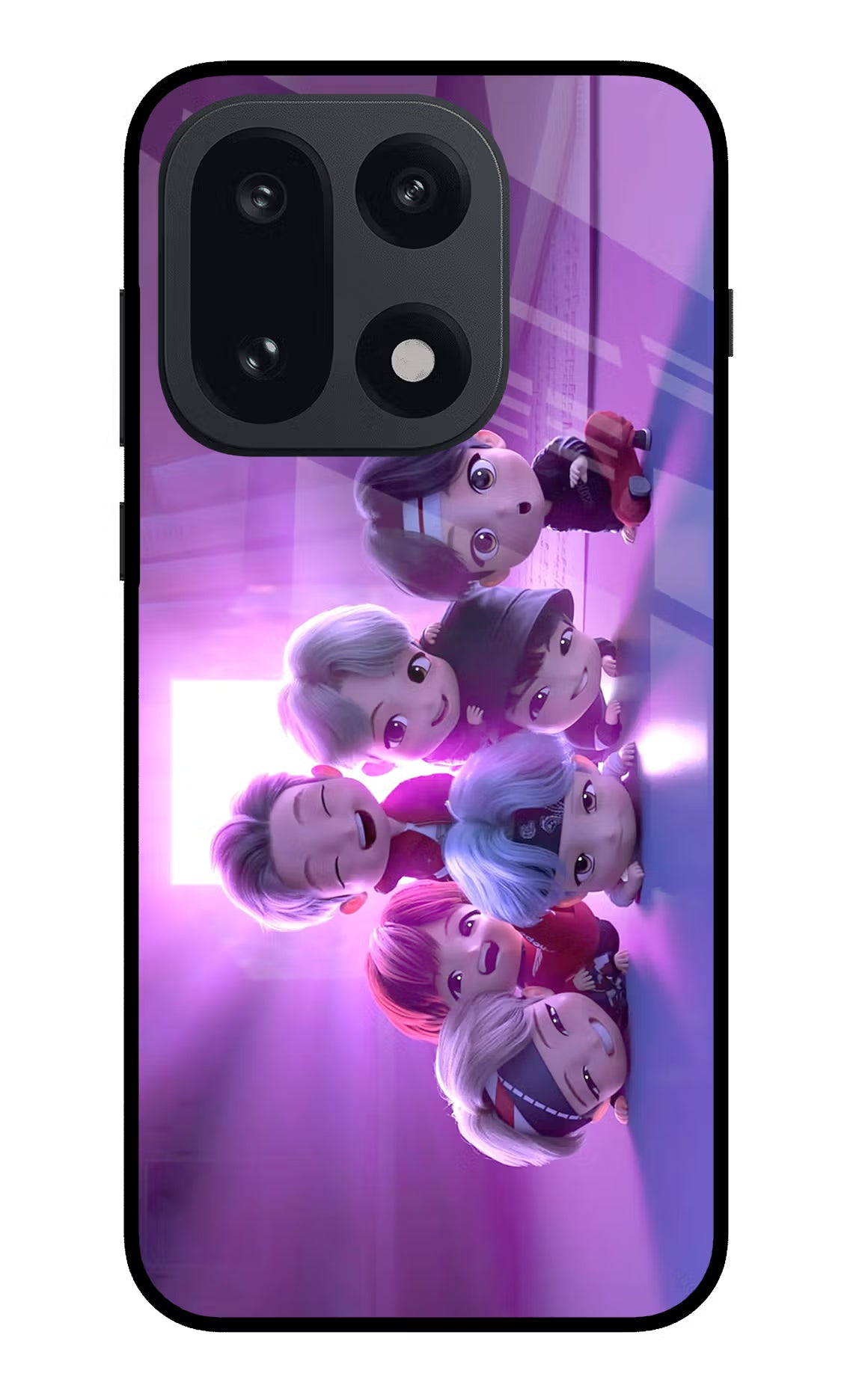 BTS Chibi OnePlus 15 Glass Case Back Cover by Casekaro