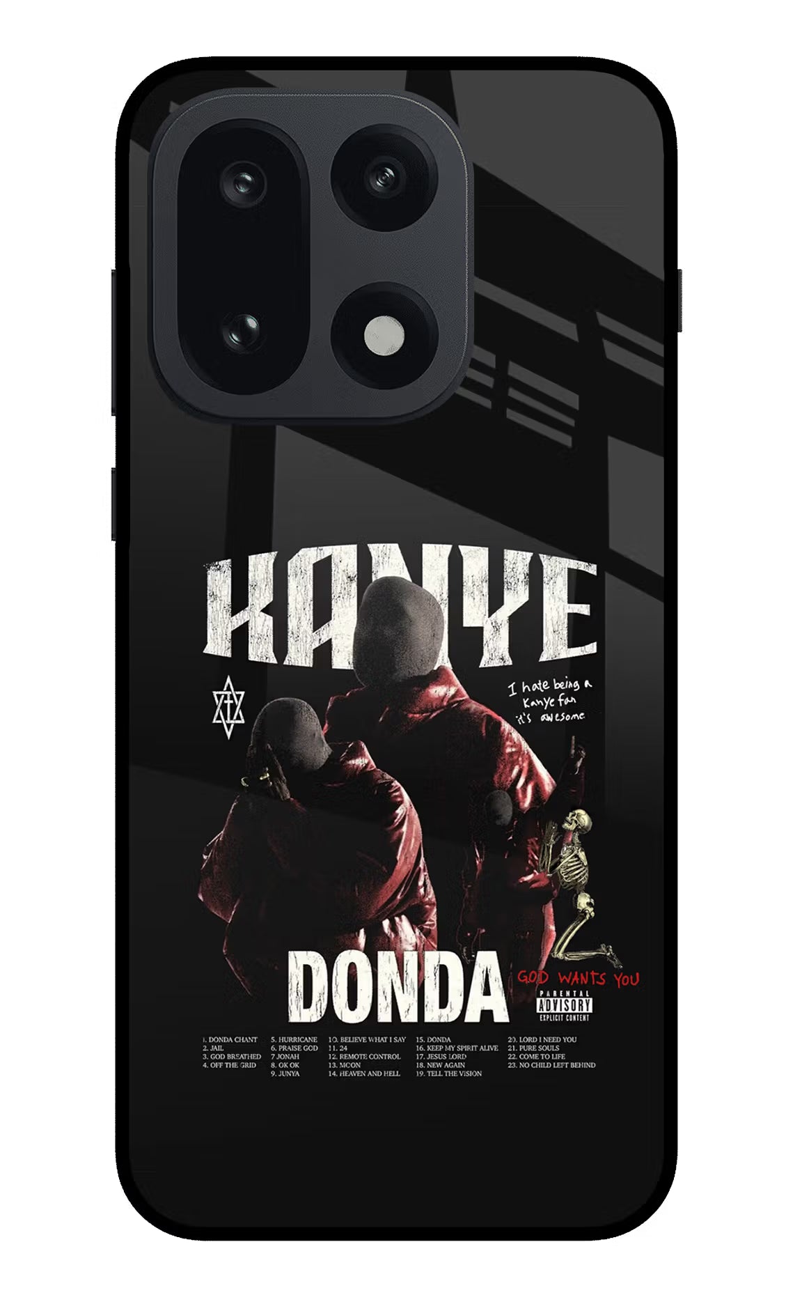 Donda Kanye West OnePlus 15 Glass Case Back Cover by Casekaro