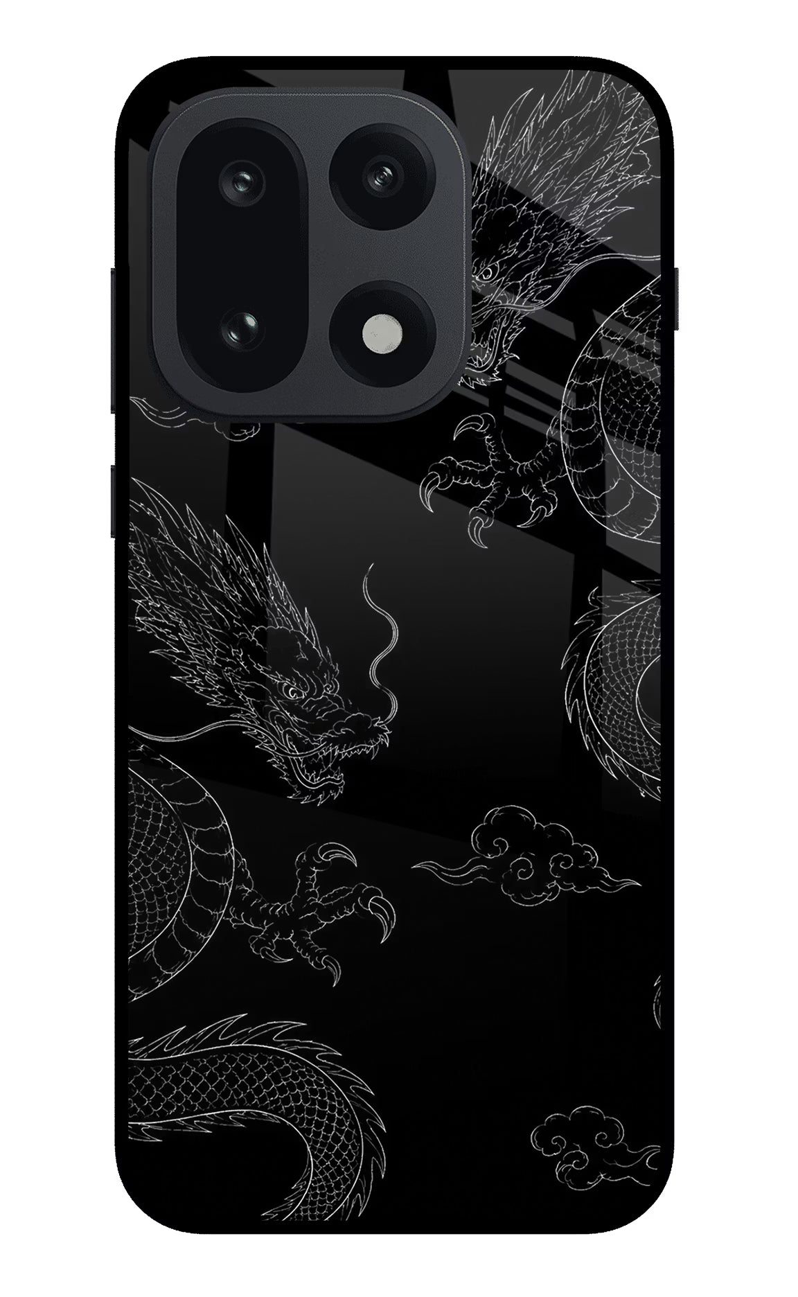 Twin Dragons OnePlus 15 Glass Case Back Cover by Casekaro